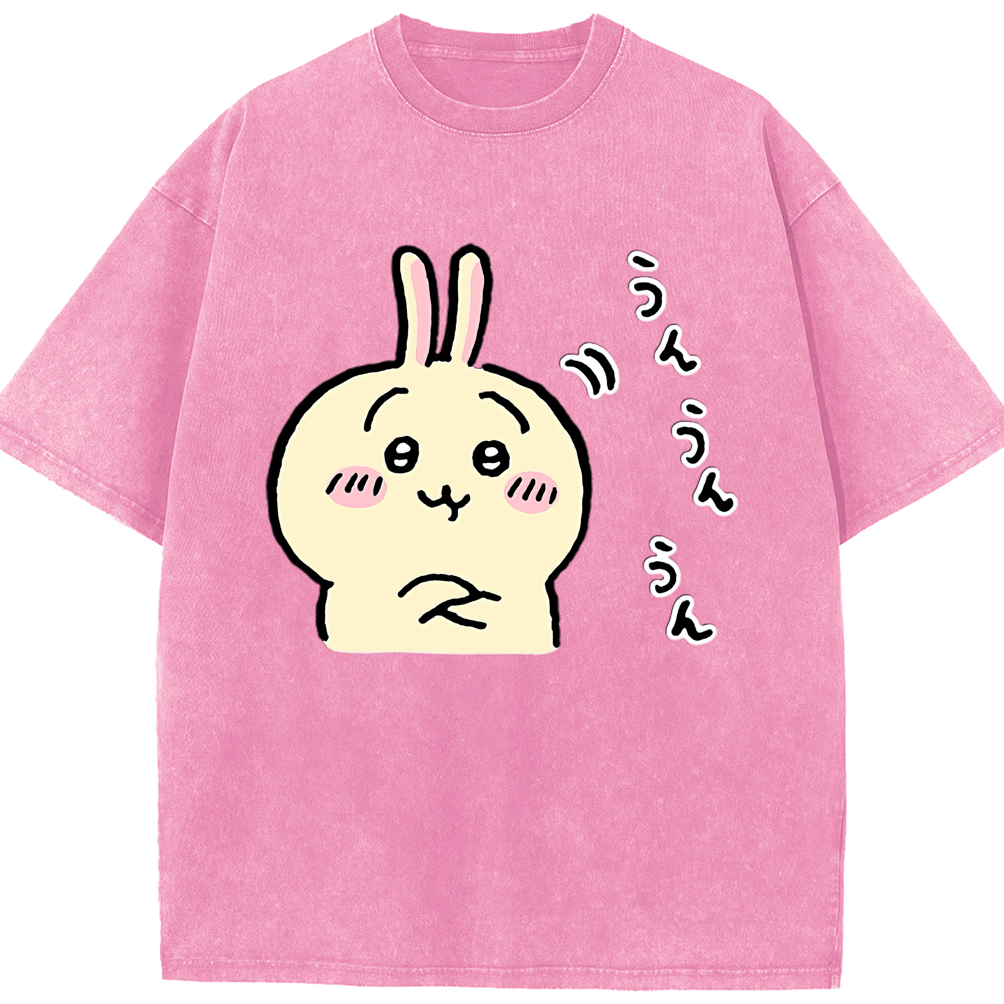 （画像用） ちいかわ うさぎ Chii-kawa usagi 綿100% ヴィンテージ風 半袖Tシャツ（フロントプリント）